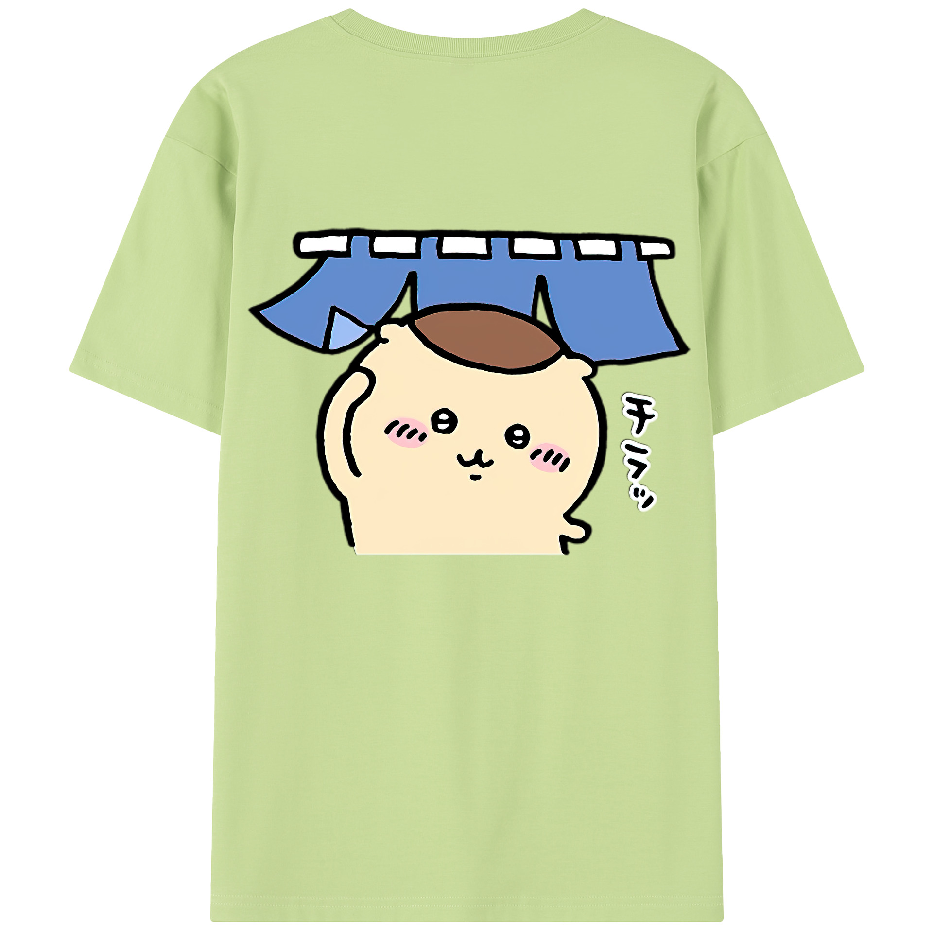 （画像用） ちいかわ くりまんじゅう Chii-kawa kuri manjū 綿100％半袖Tシャツ（背面プリント）